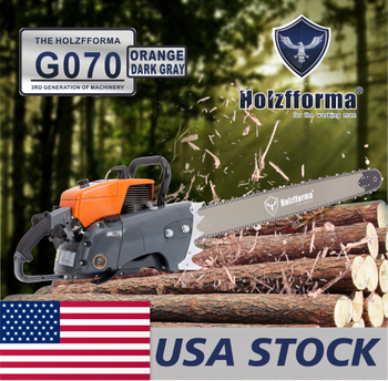 US Stock - 105cc Holzfforma® Orange Dark Gray G070 Gasoline Chain Saw Power Head Only Without Guide Bar and Saw Chain All Parts Are For 070 090 MAGNUM Chainsaw