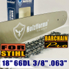 Holzfforma® 18 Guide Bar &Saw Chain Combo 3/8 .063 66DL For Stihl Chainsaw MS361 MS362 MS380 MS390 MS440 MS441 MS460 MS461 MS660 MS661 MS650