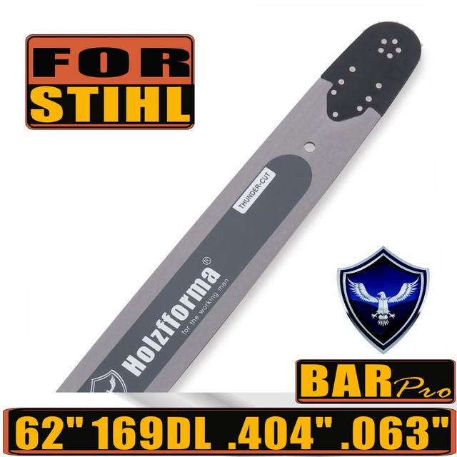 Holzfforma 62Inch .404" .063"(1.6mm) 169 Drive Links Solid Guide Bar For ST 088 MS880 070 090 084 076 075 051 050 Chainsaw