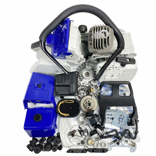 Complete Repair Parts For Holzfforma G444 Stihl MS440 044 Chainsaw Engine Crankcase Gas Fuel Tank Ignition Coil Crankshaft Carburetor Cylinder Piston Recoil Starter Muffler