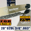 Holzfforma® 28inch Guide Bar & Full Chisel Saw Chain Combo 3/8 .063 92DL For Stihl MS361 MS362 MS380 MS390 MS440 MS441 MS460 MS461 MS660 MS661 MS650