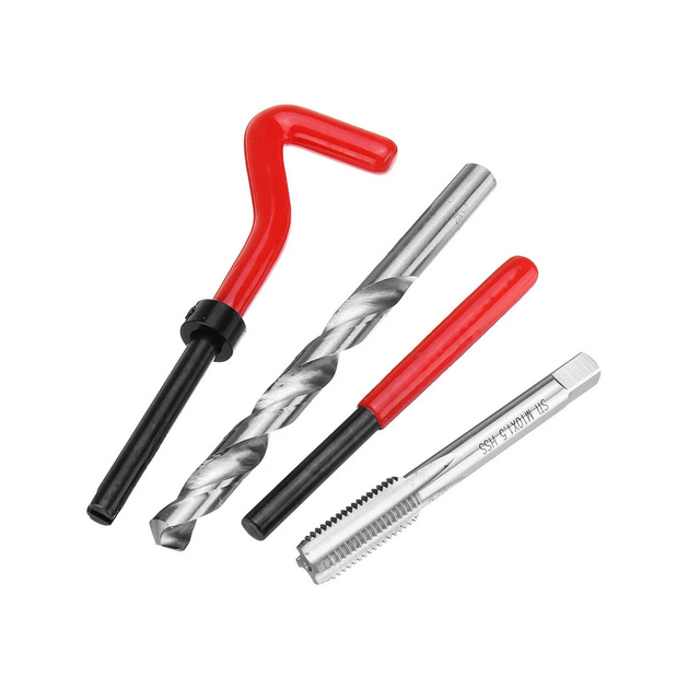 15pcs M10x1.5 Helicoil Restoring Thread Repair Tools Wire Insert Kit Compatible Hand Repairing Tool