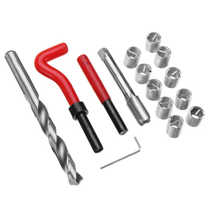 15pcs M12x1.75 Helicoil Restoring Thread Repair Tools Wire Insert Kit Compatible Hand Repairing Tool