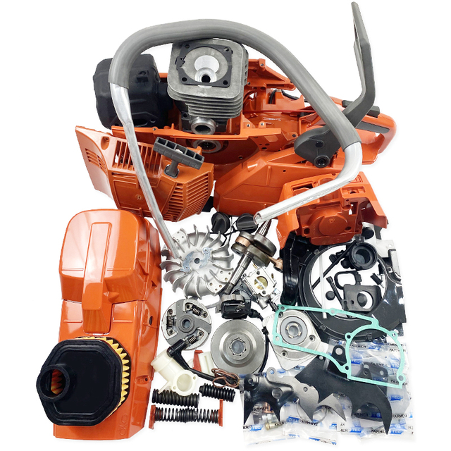 Farmertec Complete Aftermarket Repair Parts Kit For Holzfforma G395XP HUSQVARNA 394 395 394XP 395XP Chainsaw Engine Motor Crankcase Crankshaft Carburetor Fuel Tank Cylinder Piston Ignition Coil Muffler