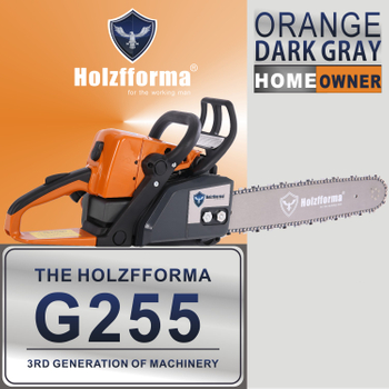 45.4cc Holzfforma® Orange Dark Gray G255 Gasoline Chain Saw Power Head Only Without Guide Bar and Saw Chain All Parts Are For MS250 MS230 MS210 025 023 025 Chainsaw