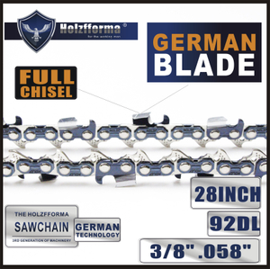 3/8 .058 28inch 92 Drive Links Full Chisel Saw Chain For Husqvarna and Stihl Chainsaws