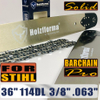 US STOCK - Holzfforma® Pro 36 Inch 3/8 .063 114DL Solid Bar & Full Chisel Chain Combo For Stihl MS440 MS441 MS460 MS461 MS660 MS661 MS650 066 065 064 Chainsaw 2-4 Days Delivery Time Fast Shipping For US Customers Only