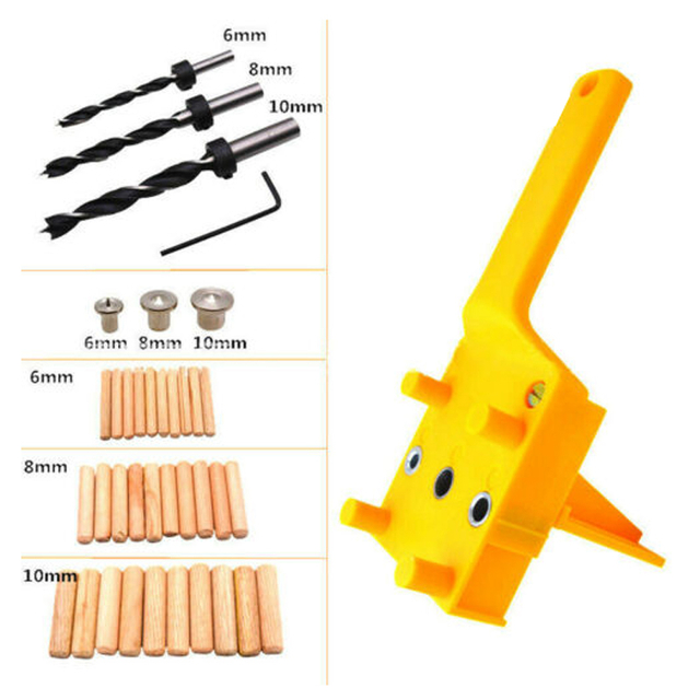 1PC/8PCS/41PCS Handheld Woodworking Dowel Set Dowelling Drill Straight Holes Locator Guide Tool