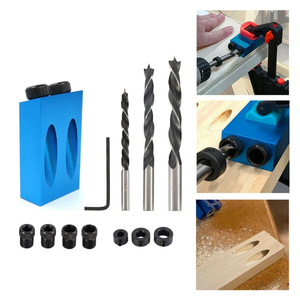 7PCS/14PCS/28PCS 15° Pocket Hole Screw Jig with Dowel Drill Carpenters Joinery Kit Woodworking Guides Wood Joint Tool