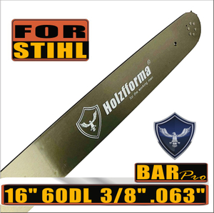 Holzfforma® 3/8'' .063'' 16inch 60 Drive Links 3003 000 5213 Guide Bar For Many Stihl Chainsaws like Stihl MS361 MS362 MS380 MS390 MS440 MS441 MS460 MS461 MS660 MS661 MS650