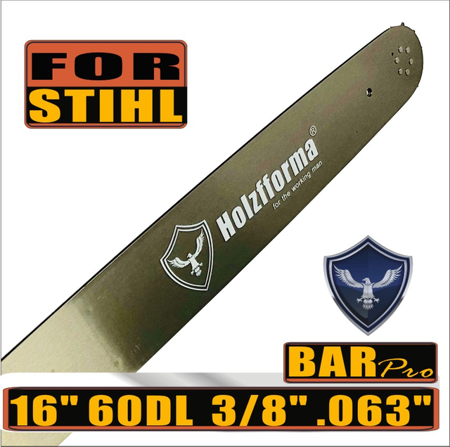Holzfforma® 3/8'' .063'' 16inch 60 Drive Links 3003 000 5213 Guide Bar For Many Stihl Chainsaws like Stihl MS361 MS362 MS380 MS390 MS440 MS441 MS460 MS461 MS660 MS661 MS650