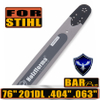 Holzfforma 76Inch .404" .063"(1.6mm) 201 Drive Links Solid Guide Bar For ST 088 MS880 070 090 084 076 075 051 050 Chainsaw