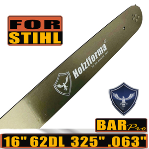 Holzfforma® .325 .063 16inch 62 Drive Links 3005-000-4713 Guide Bar For Many Stihl Chainsaws like Stihl MS170 MS180 MS181 MS190 MS191T MS192T MS200 MS200T MS210 MS211 MS230 MS250 017 018 020 021 023 025