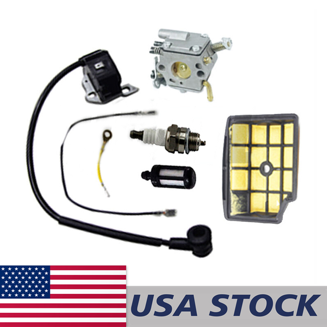 US STOCK - Carburetor Ignition Coil Air Filter Spark Plug Fuel Filter Combo For Stihl MS200T 020T Chainsaw 2-4 Days Delivery Time Fast Shipping For US Customers Only