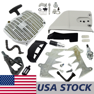 US STOCK - Stronger Chain Sprocket Cover Recoil Starter Bumper Spike Chain adjuster Fuel Oil Filter Hose NGK Spark Plug Flange Air Baffle Combo For MS660 066 Chainsaw 2-4 Days Delivery Time Fast Shipping For US Customers Only