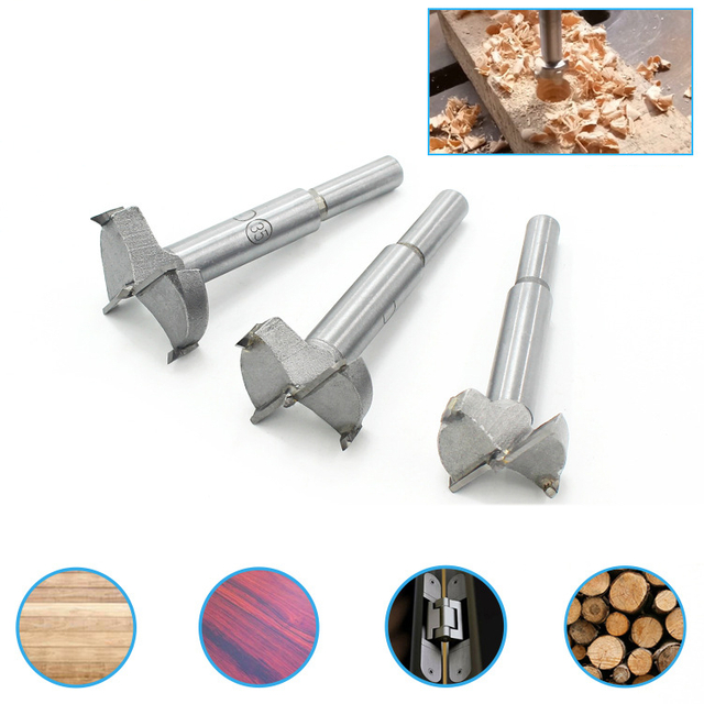 6pcs 30-60mm Forstner Drill Bit Set Hinge Hole Cutters Woodworking Hole Saw Cutter