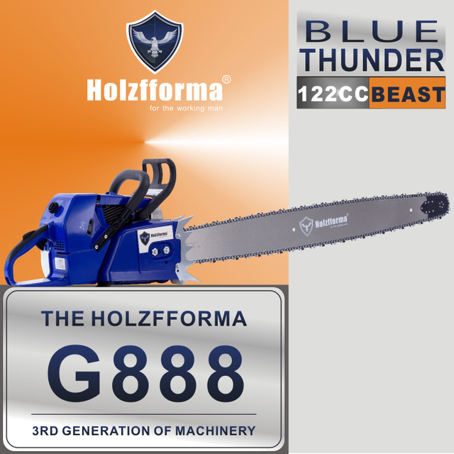 122cc Holzfforma® Blue Thunder G888 Gasoline Chain Saw Power Head Without Guide Bar and Chain Produced By Farmertec All parts are Compatible With MS880 088 Chainsaw
