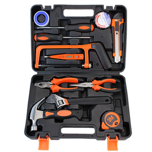 13pcs Measuring Teflon Insulating Tape Nipper Pliers Screwdriver Wrench Hammer Saw Frame Nipper Pliers Household Combination Kit Hardware Toolbox Wide Application Hand Tool