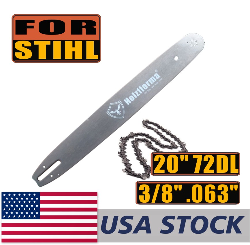 US STOCK - Holzfforma® 20inch Guide Bar & Full Chisel Saw Chain Combo 3/8 .063 72DL For Stihl Chainsaw MS361 MS362 MS380 MS390 MS440 MS441 MS460 MS461 MS660 MS661 MS650 2-4 Days Delivery Time Fast Shipping For US Customers Only