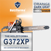 71cc Holzfforma® Orange Dark Gray G372XP Gasoline Chain Saw Power Head 50mm Bore Without Guide Bar and Chain Top Quality By Farmertec All Parts Are For Husqvarna 372XP Chainsaw With Wrap Around Handle Bar