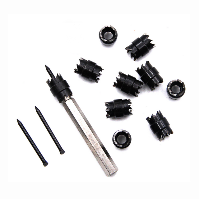 13pcs 3/8 Inch Spot Welding Drill Bit Separate Remover Rotating Double Sided Spot Weld Cutter Set