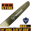 Holzfforma® 14\'\' Guide Bar 3/8\'\' LP .050\'\' For STIHL MS170 MS180 MS181 MS190 MS191T MS192T MS200 MS200T MS210 MS211 MS230 MS250 017 018 020 021 023 MS171 MS193T MS231 MS251 025 3005-000-4809 140SDEA074 Chainsaw 50 DL