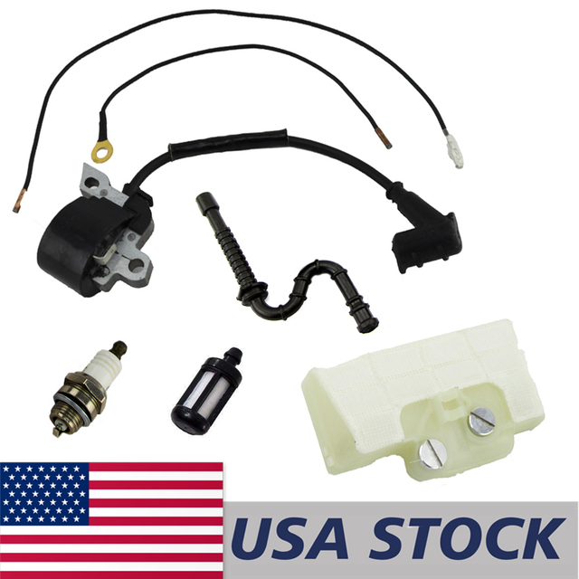 US STOCK - Ignition Coil Air Filter Fuel Line Filter Spark Plug Combo For Stihl MS290 029 Chainsaw 2-4 Days Delivery Time Fast Shipping For US Customers Only