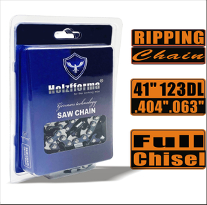 Holzfforma® Ripping Chain Full Chisel .404'' .063'' 41inch 123DL Chainsaw Saw Chain Top Quality German Blades and Links