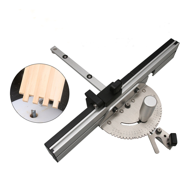 450mm Woodworking Precision Miter Gauge With Box Joint Jig & Fence Stop For Table Saw Router