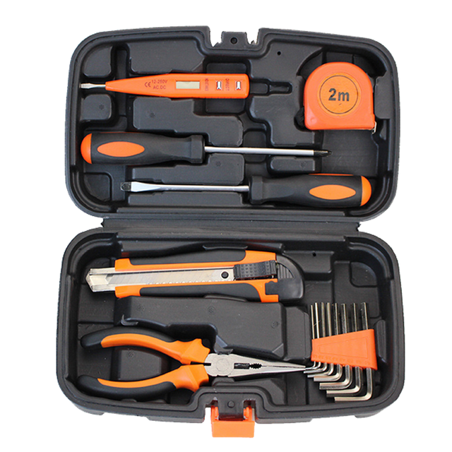15pcs Screwdriver Measuring Tape Nipper Pliers Knife Wrench Household Combination Kit Hardware Toolbox Wide Application Hand Tool