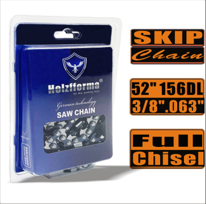 Holzfforma® Skip Chain Full Chisel .3/8'' .063'' 52inch 156DL Chainsaw Saw Chain Top Quality German Blades and Links