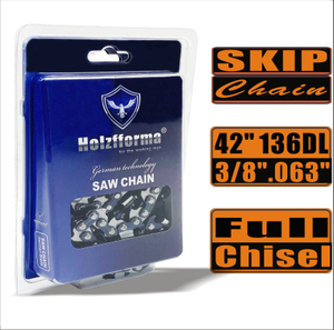 Holzfforma® Skip Chain Full Chisel .3/8'' .063'' 42inch 136DL Chainsaw Saw Chain Top Quality German Blades and Links