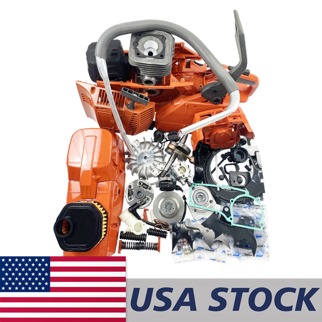 US STOCK - Farmertec Complete Aftermarket Repair Parts Kit For Holzfforma G395XP HUSQVARNA 394 395 394XP 395XP Chainsaw Engine Motor Crankcase Crankshaft Carburetor Fuel Tank Cylinder Piston Ignition Coil Muffler 2-4 Days Delivery Time Fast Shipping For US Customers Only