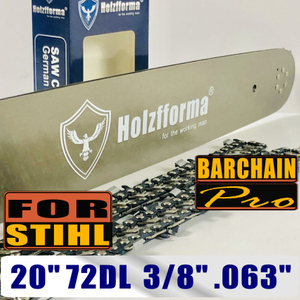 Holzfforma® 20inch Guide Bar & Full Chisel Saw Chain Combo 3/8 .063 72DL For Stihl Chainsaw MS361 MS362 MS380 MS390 MS440 MS441 MS460 MS461 MS660 MS661 MS650