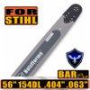 Holzfforma 56Inch .404" .063"(1.6mm) 154 Drive Links Solid Guide Bar For ST 088 MS880 070 090 084 076 075 051 050 Chainsaw