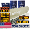 US STOCK - Holzfforma® Pro 20inch 3/8 .050 72DL Solid Guide Bar & Standard Chain & Ripping Chain & Skip Chain Combo For Stihl MS360 MS361 MS362 MS380 MS390 MS440 MS441 MS460 MS461 MS660 MS661 MS650 Chainsaw 2-4 Days Delivery Time Fast Shipping For US Customers Only