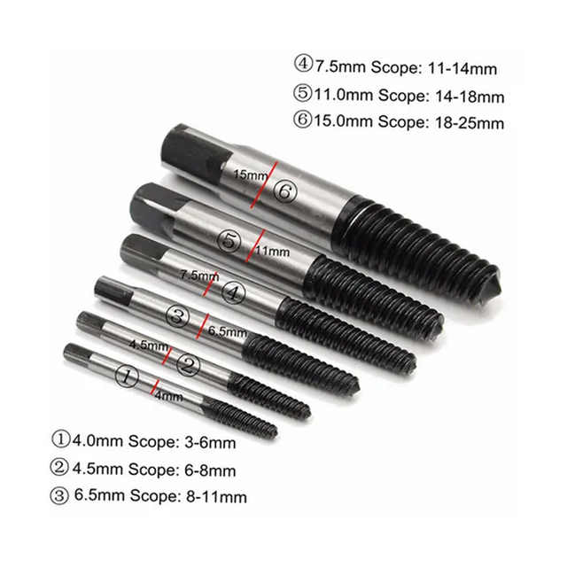 12pc Screw Extractor and Drill Bit Guide Set Broken Bolt Fastener Remover Tool Kit
