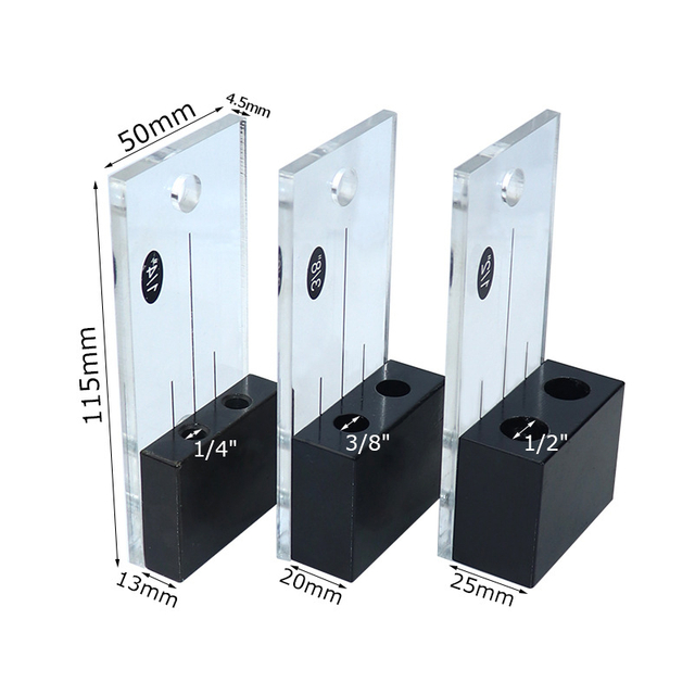 1/2'' 3/8'' 1/4'' Dowel Jig Acrylic Hardened Steel Pocket Hole Jig Vertical Drill Guide Hole Locator For Woodworking Tool