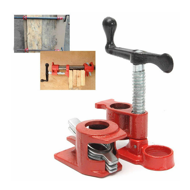 1/2 Inch Wood Gluing Pipe Clamp Set Heavy Duty Fixture Carpenter Woodworking Tools