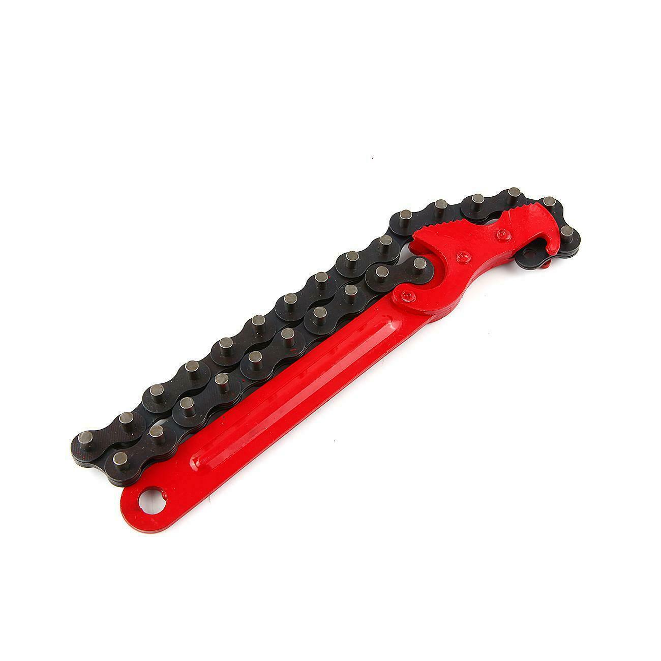 Multi-Purpose Oil Fuel Filter Canister Chain Strap Opener Wrench Remover Tool 16 inch (420mm) Adjustable Chain and 8 inch (215mm) Steel Handle Grip