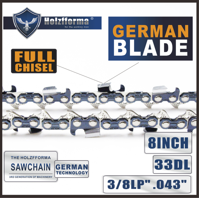 Holzfforma 3/8 LP .043 (1.1mm) 33 Drive Links 8Inch Saw chain 90PX033G
