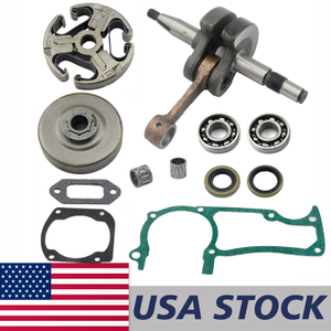 US STOCK - Crankshaft Grooved Ball Bearing Oil Seal Chain Sprocket Clutch Drum Crankcase Cylinder Muffler Gasket Combo For Husqvarna 362 365 372 372XP Chainsaw 2-4 Days Delivery Time Fast Shipping For US Customers Only
