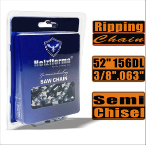 Holzfforma® Ripping Chain Semi Chisel 3/8 .063 52inch 156 DL Chainsaw Saw Chain Top Quality German Blades and Links