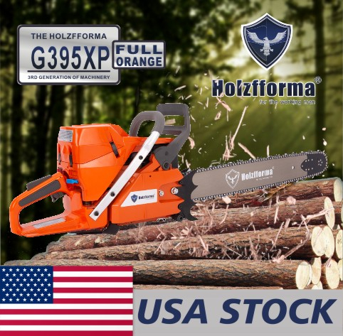 US STOCK - 93.6cc Holzfforma® G395XP Gasoline Chain Saw Power Head Full Orange 56mm Bore Without Guide Bar and Chain Top Quality By Farmertec All parts are For Husqvarna 394 395 394XP 395XP Chainsaw 2-4 Days Delivery Time Fast Shipping For US Customers Only