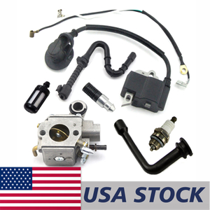 US STOCK - Carburetor Ignition Coil Spark Plug Fuel Oil Line Hose Filter Combo For Stihl MS361 MS341 Chainsaw 2-4 Days Delivery Time Fast Shipping For US Customers Only
