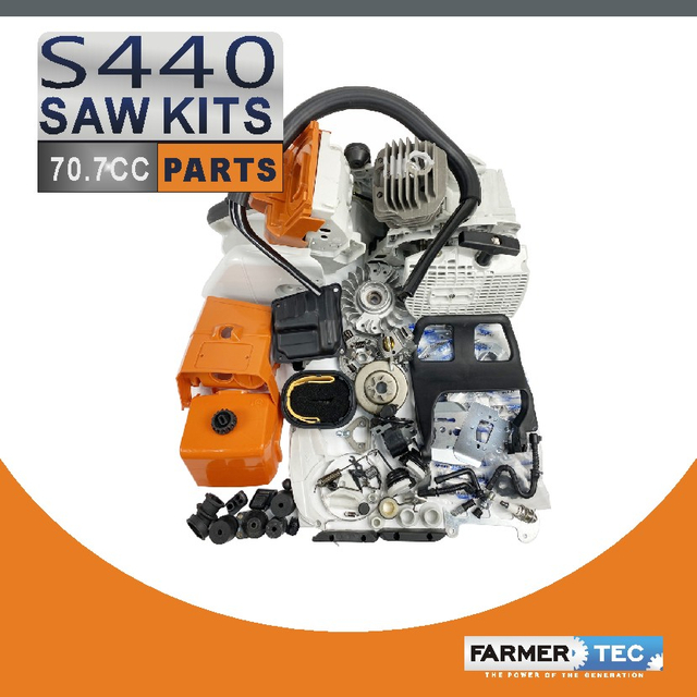 US STOCK - Complete Aftermarket Repair Parts For Holzfforma G444 STIHL MS440 044 Chainsaw Engine Crankcase Gas Fuel Tank Ignition Coil Crankshaft Carburetor Cylinder Piston Recoil Starter Muffler 2-4 Days Delivery Time Fast Shipping For US Customers Only