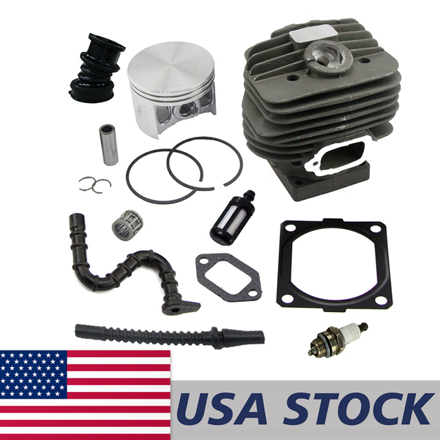 US STOCK - 56mm Big Bore Cylinder Piston Kit Fuel Gas Impulse line Filter Muffler Gasket Spark Plug Piston Needle Cage Combo For MS660 066 Chainsaw 2-4 Days Delivery Time Fast Shipping For US Customers Only