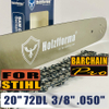 Holzfforma® 20inch 3/8 .050 72DL Bar & Full Chisel Saw Chain Combo For Stihl Chainsaw MS360 MS361 MS362 MS380 MS390 MS440 MS441 MS460 MS461 MS660 MS661 MS650