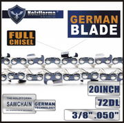 3PACK For Stihl 20 Chainsaw Chain .3/8 .050 Gauge 72DL Full chisel