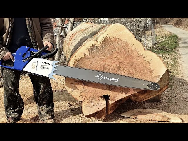 Big wood for a big chainsaw (FarmerTec G888 with Holzfforma bar cutting huge & hard wood)